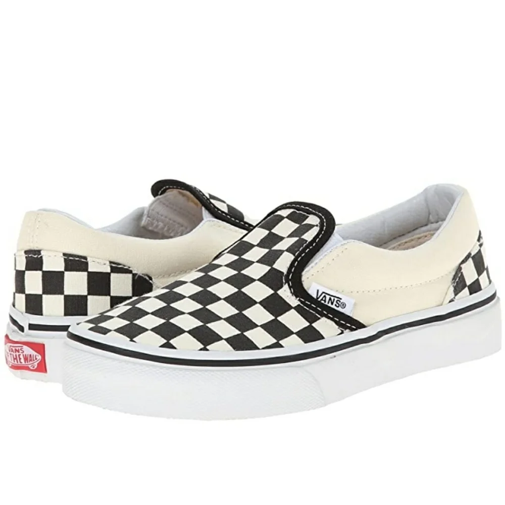 Vans Classic Checkerboard White & Black Slip-On Sh - Picture 1 of 14